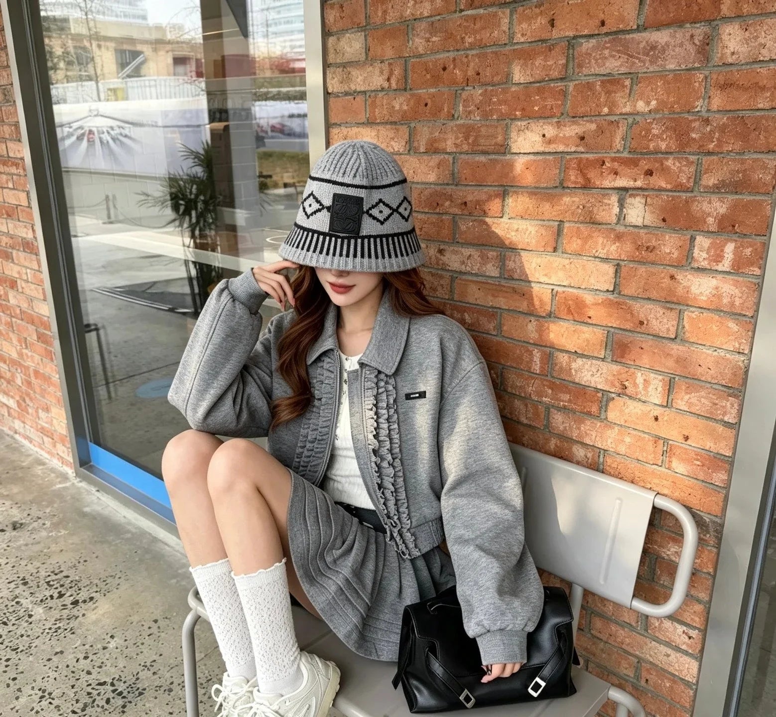 Loew Jacquard Knit Bucket Hat 212901