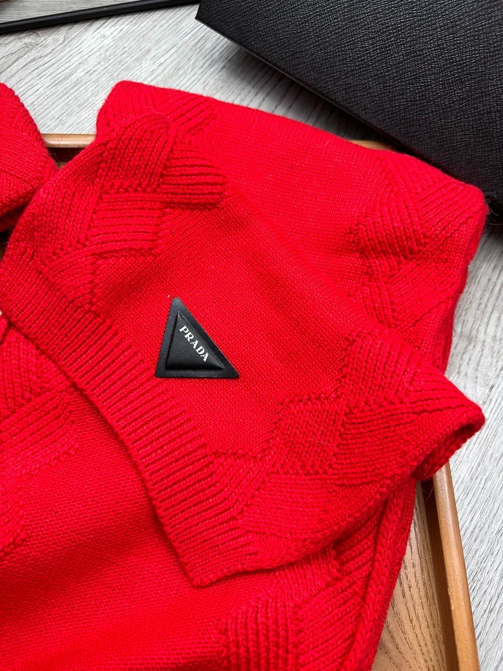SET SCARF AND HAT IN CHERRY RED WOOL AND RABBIT FUR 397409