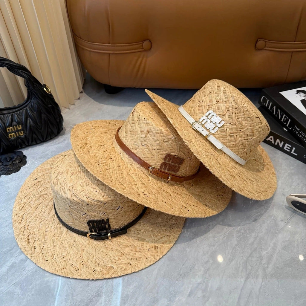 Miu Straw Hat Raffia Woven 323664