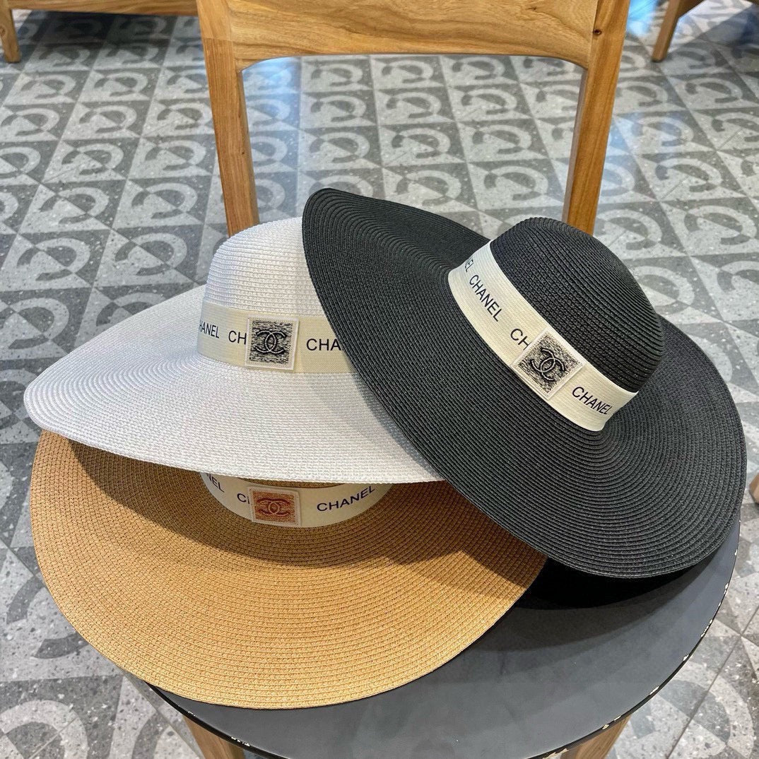 WIDE BRIM STRAW HAT WHITE 672707