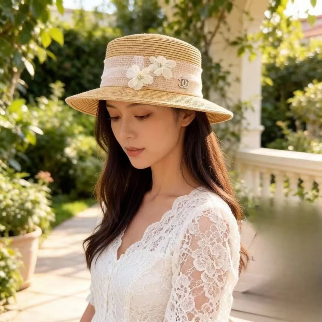 CC Lace Flower Straw Hat 323563