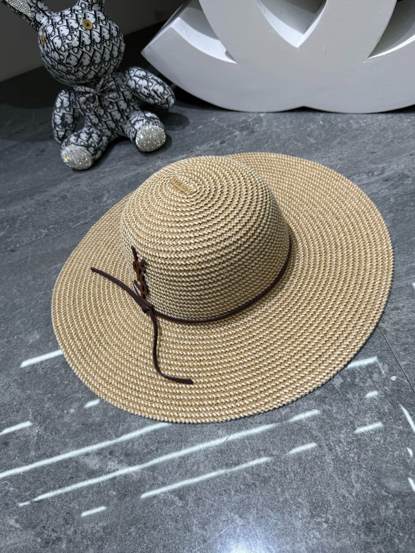 YSL Wide Brim Straw Hat 280800