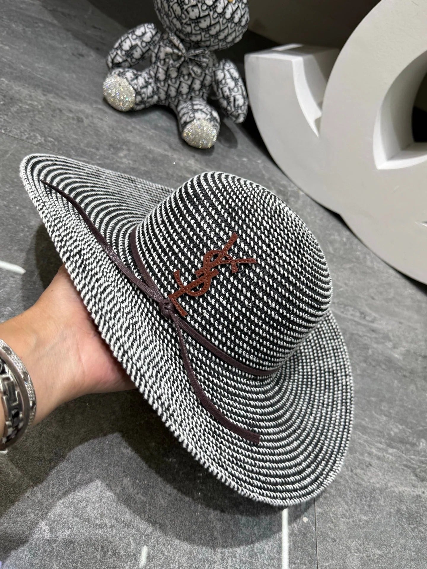 YSL Wide Brim Straw Hat 280800