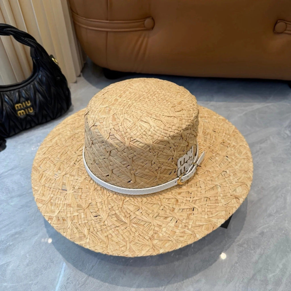 Miu Straw Hat Raffia Woven 323664