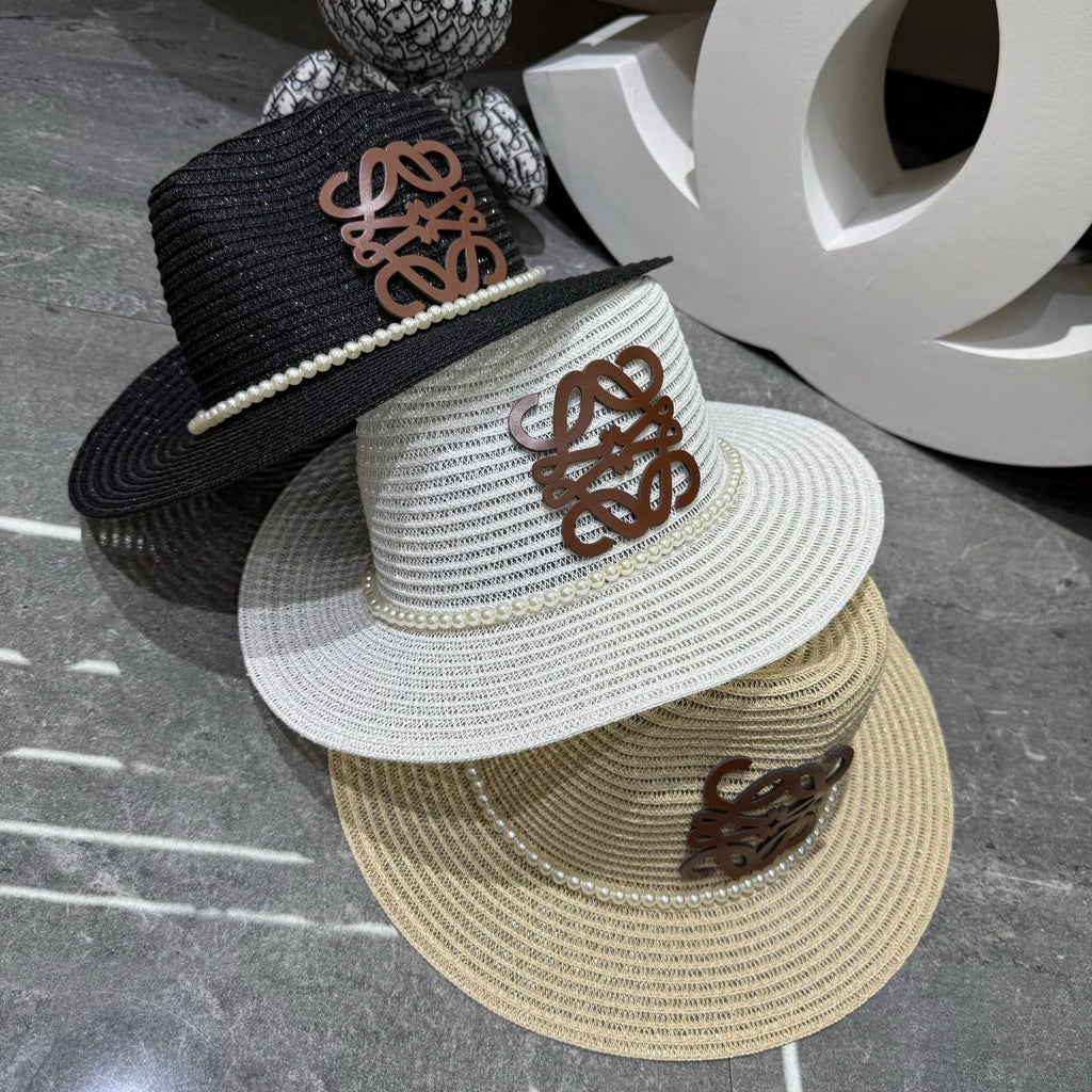 Loew Straw Hat With Pearl and Logo 280797
