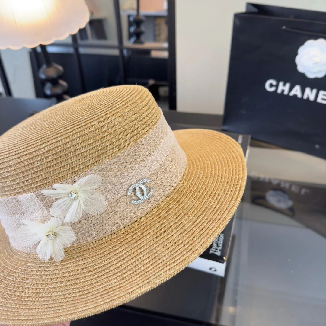 CC Lace Flower Straw Hat 323563