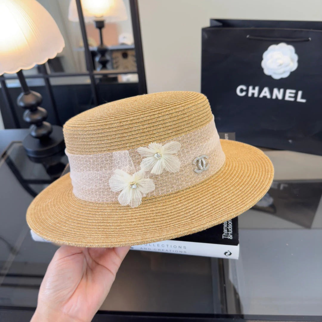 CC Lace Flower Straw Hat 323563