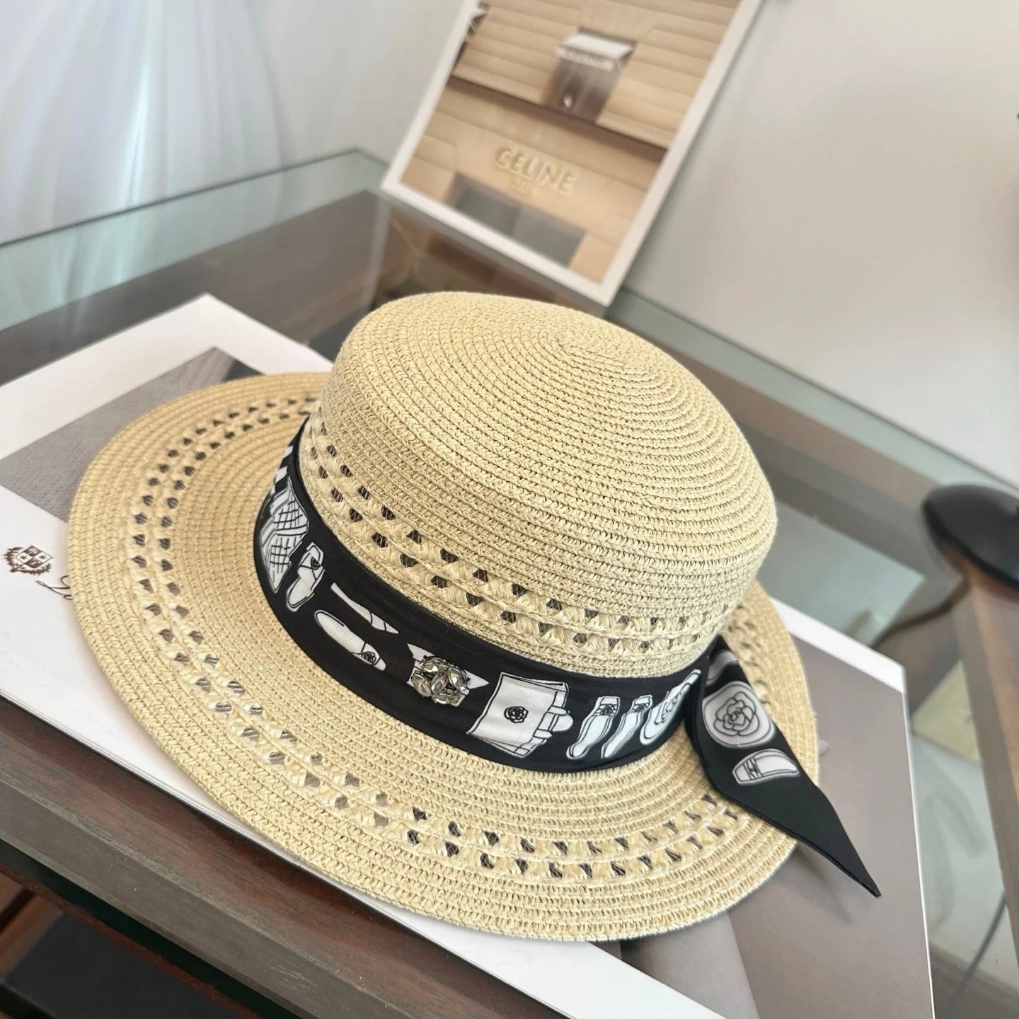 CC Flat Top Straw Hat 294945