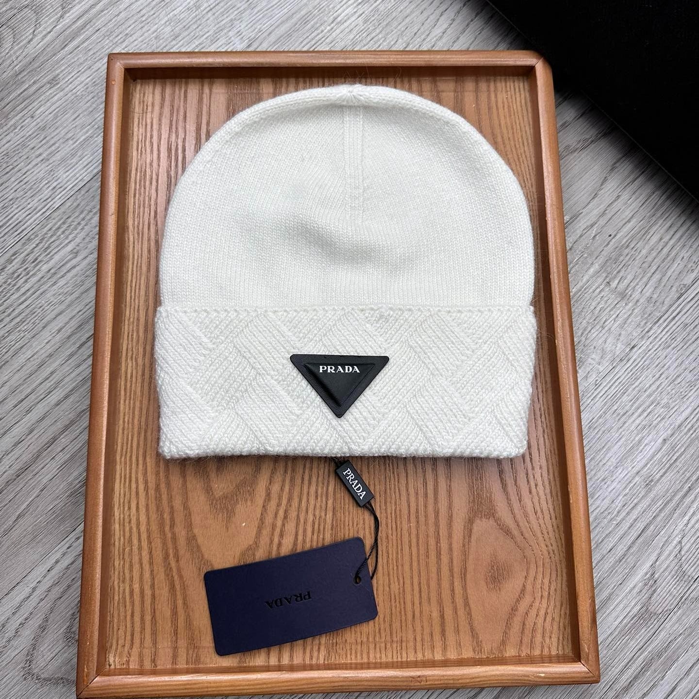 BEANIE HAT IN WHITE WOOL AND RABBIT FUR 436399