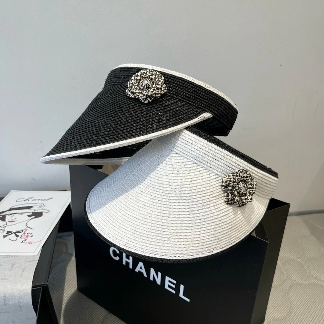 CC SUN HAT MODEM BLACK WITH FLOWER 673934