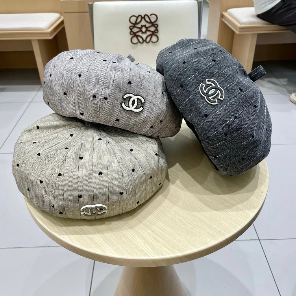 BERET HAT POLKA DOT MOUSE GRAY 672671