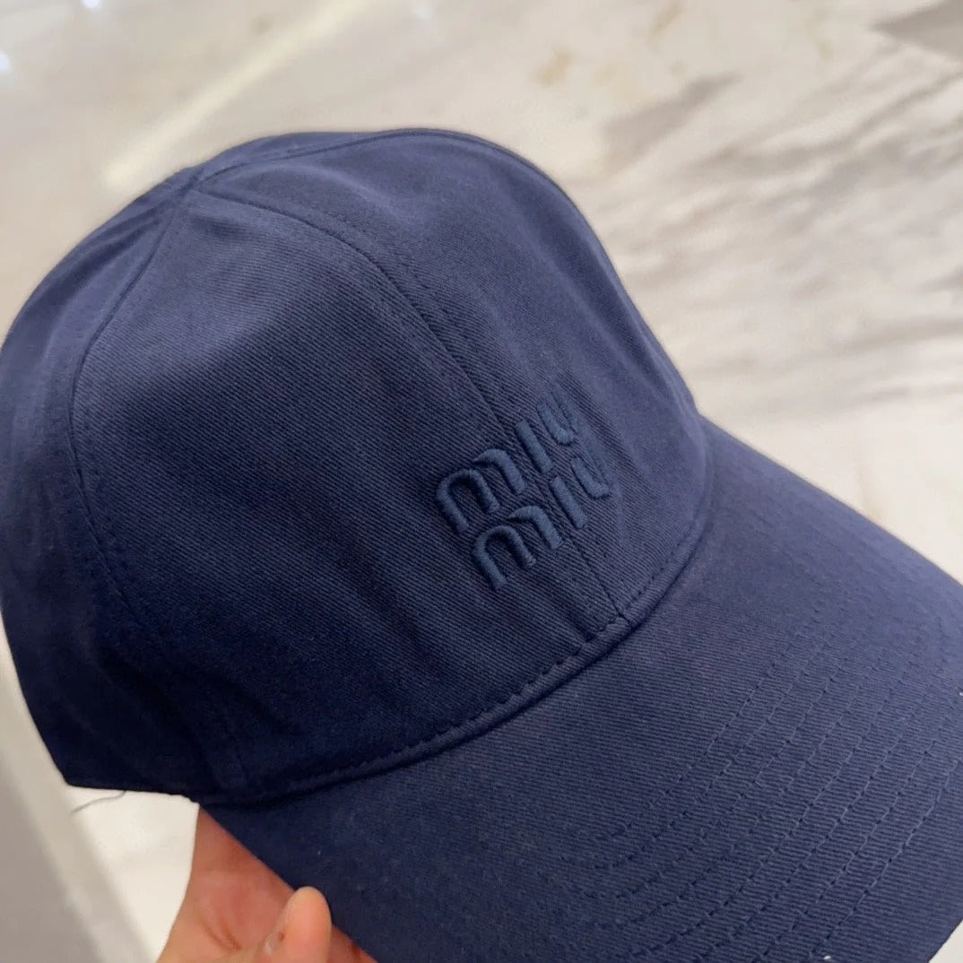 MM BASEBALL CAP IN NAVY BLUE FABRIC EMBROIDERED LOGO STYLE 1