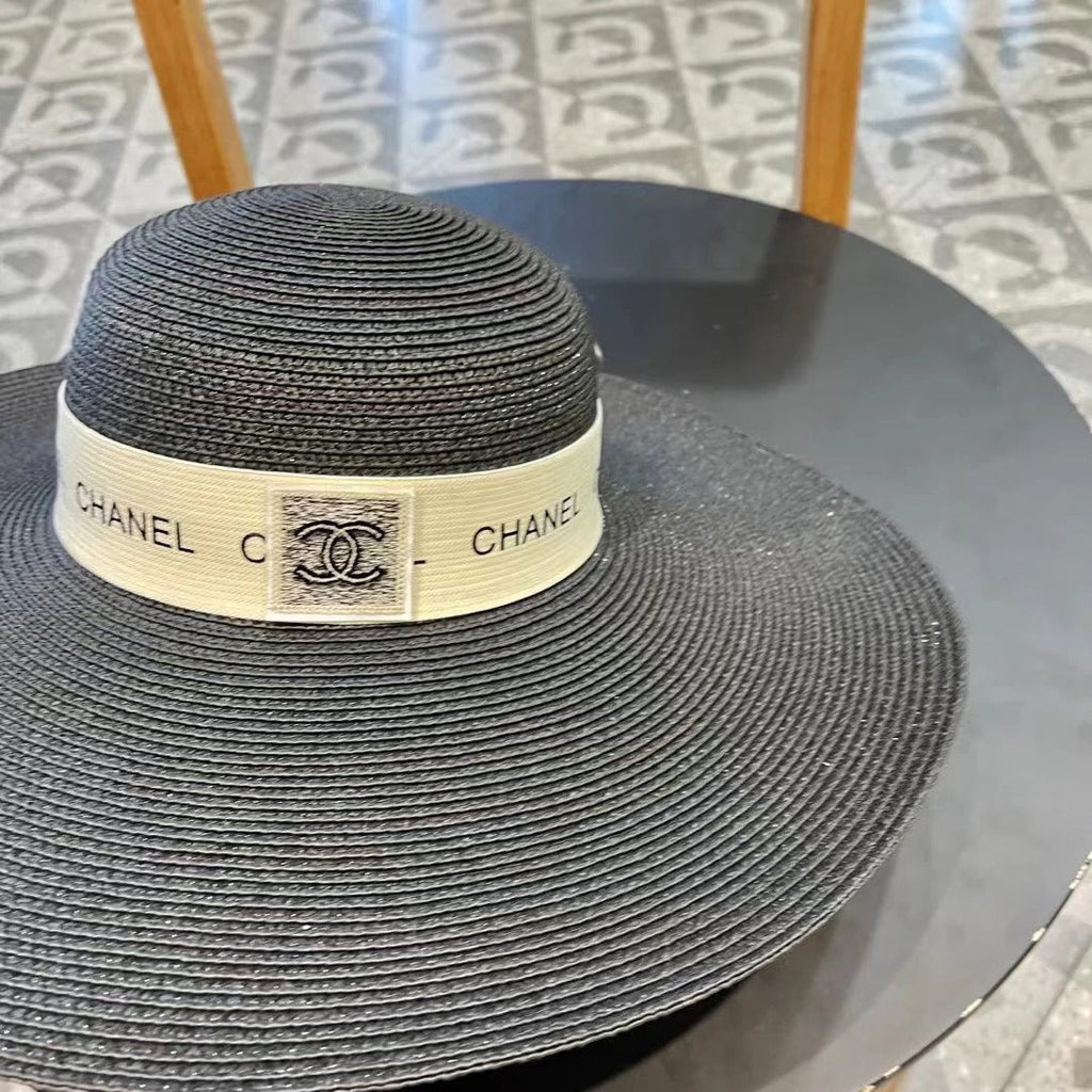 WIDE BRIM STRAW HAT BLACK 672709