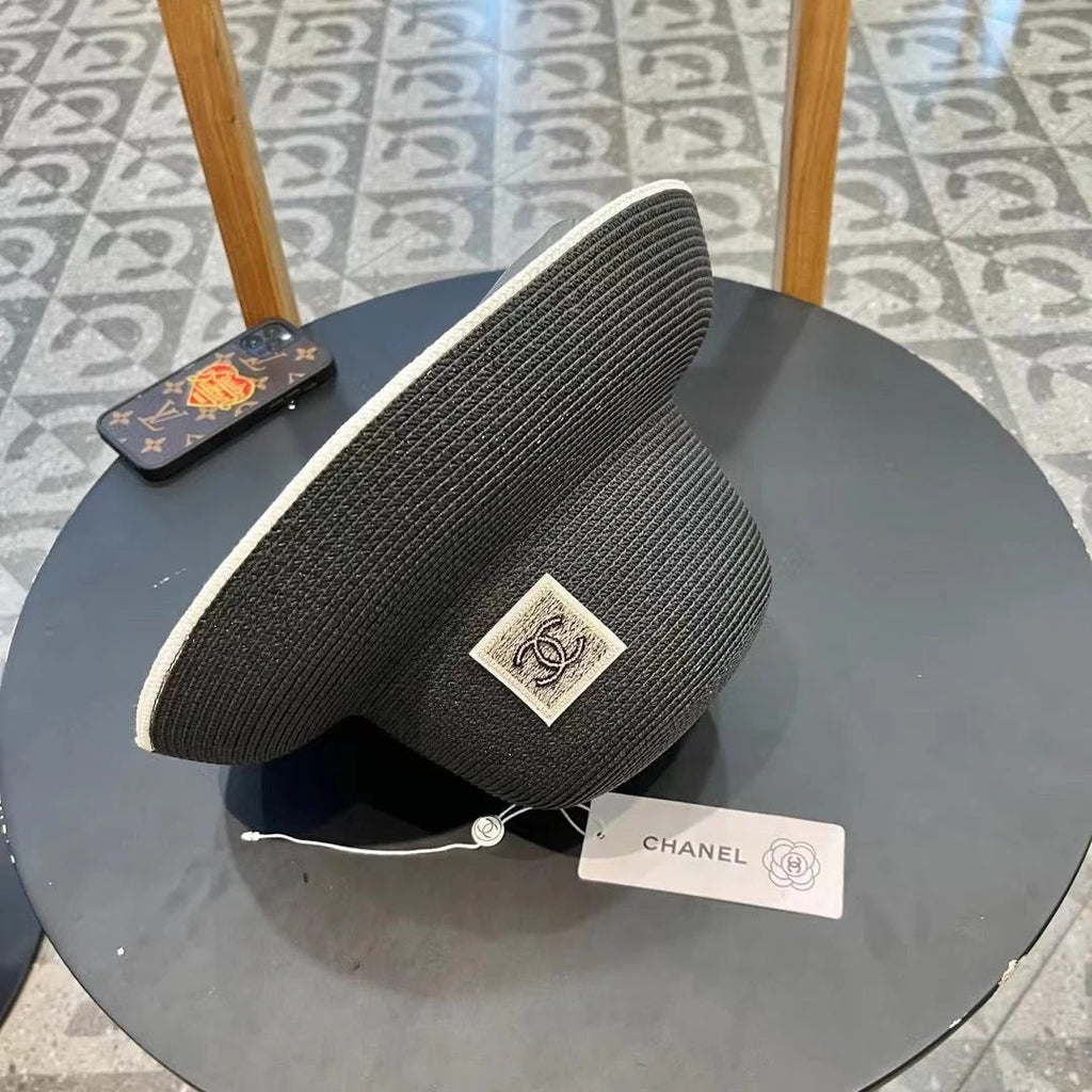 STRAW CLOCHE HAT BLACK 672756