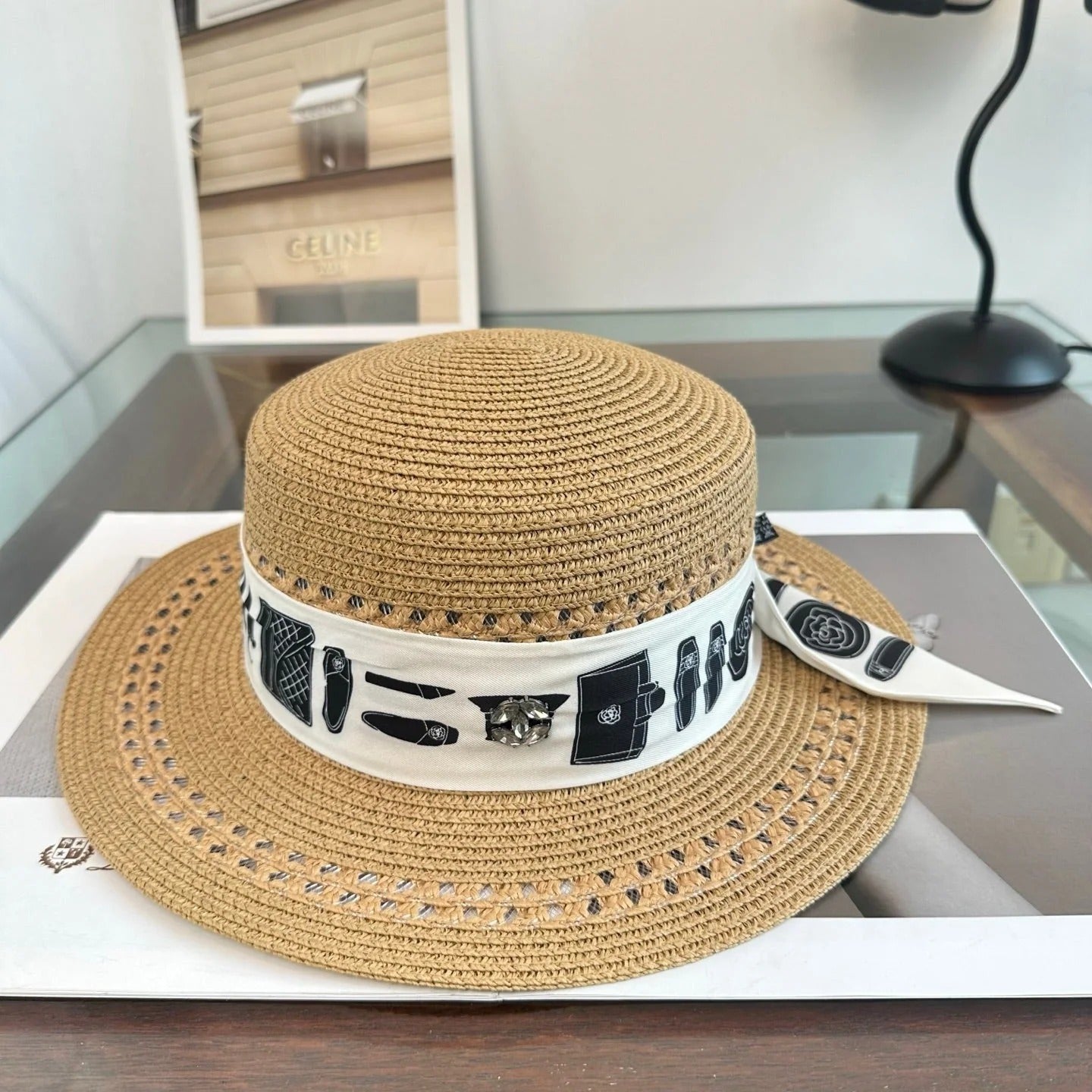CC Flat Top Straw Hat 294945