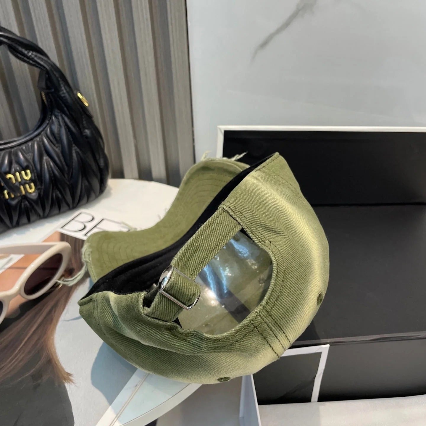 BASEBALL HAT IN OLIVE GRAY JEAN 672990