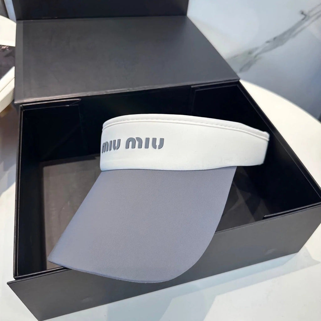 MM SPORT VISOR CAP IN GRAY MIX WHITE FABRIC
