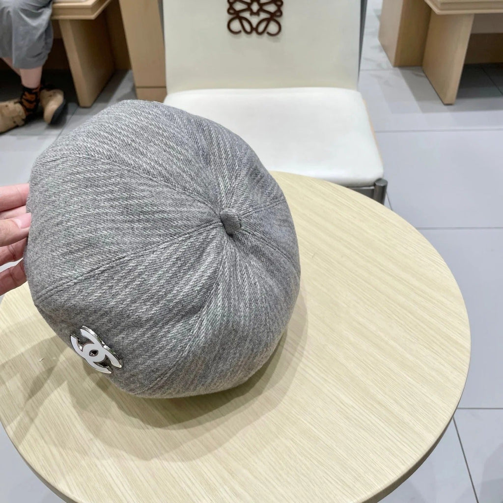 BERET HAT MOUSE GRAY WITH LOGO 672664