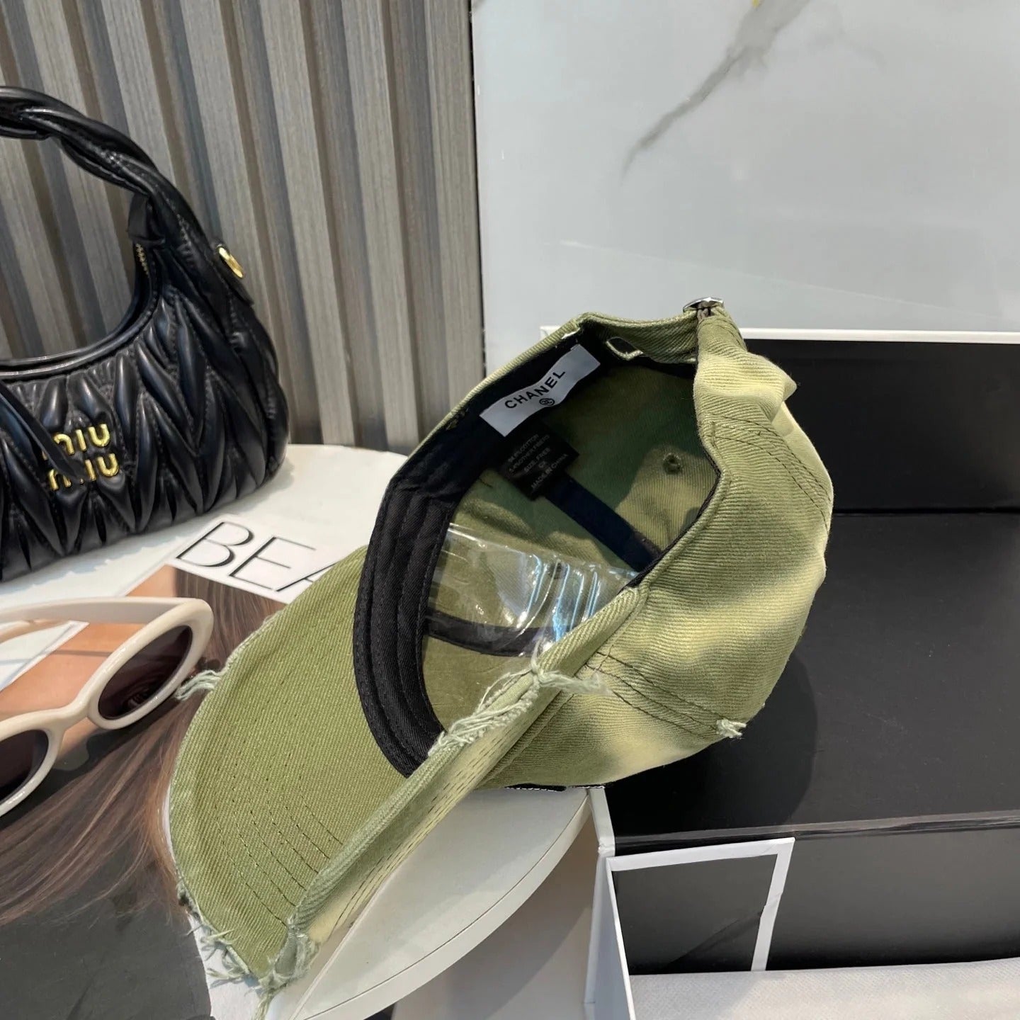 BASEBALL HAT IN OLIVE GRAY JEAN 672990