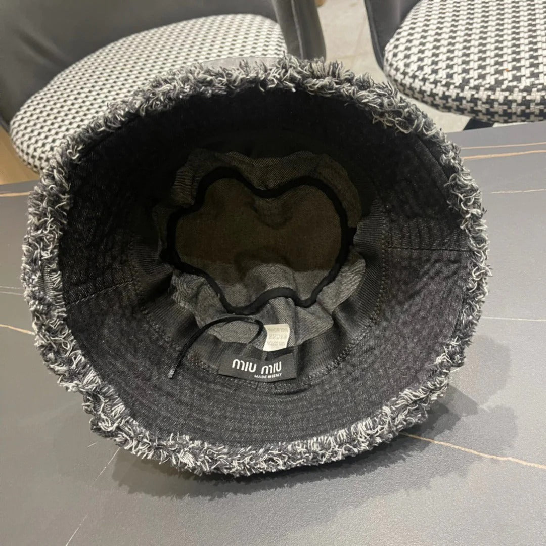 Miu Miu Denim Logo Bucket Hat 196114