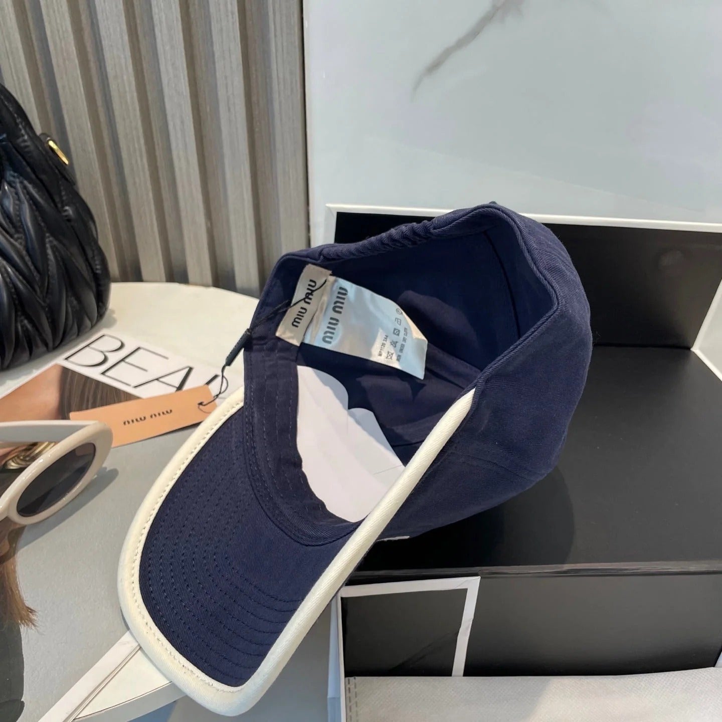 MM BASEBALL CAP IN NAVY BLUE FABRIC STYLE 7