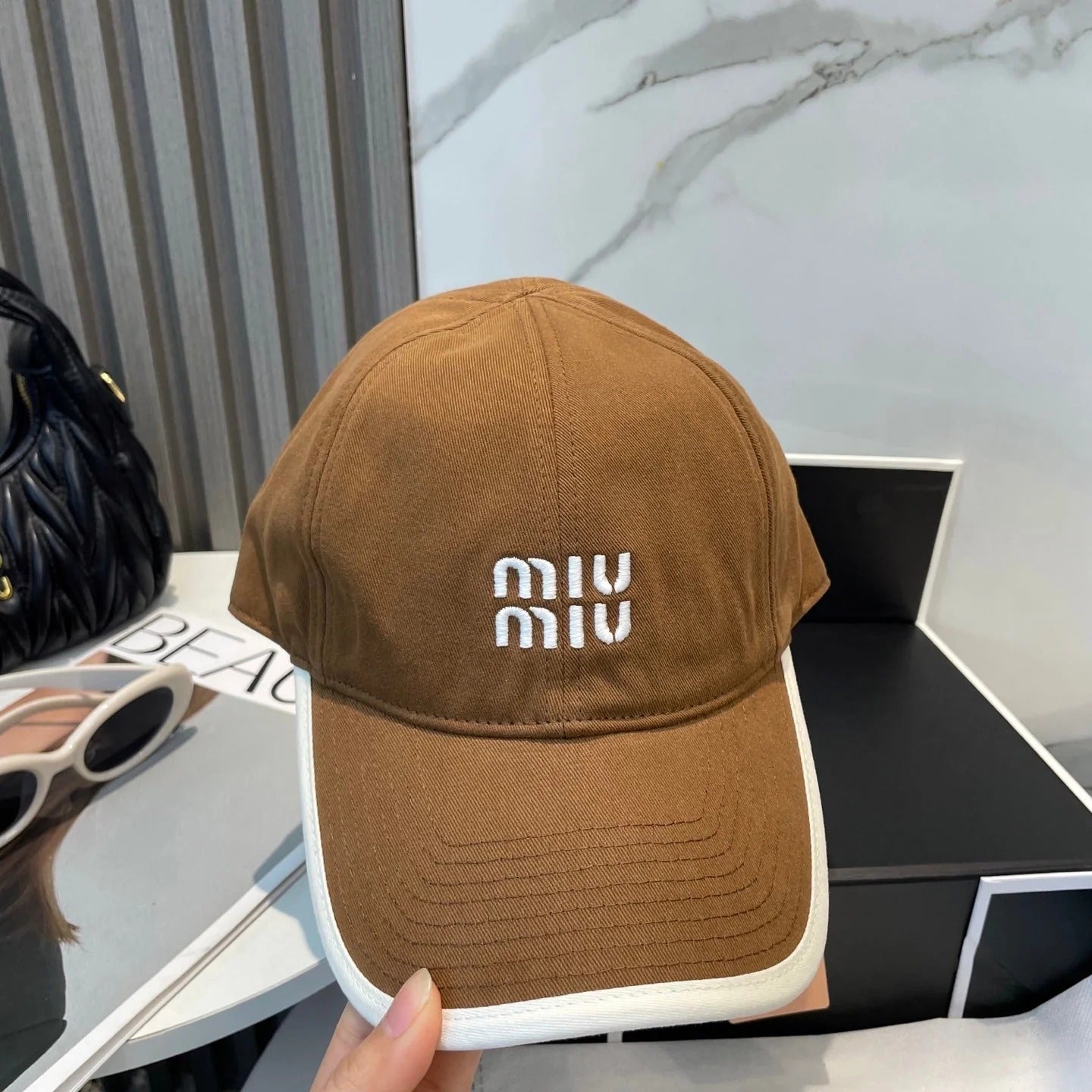 MM BASEBALL CAP IN BURNT ORANGE FABRIC STYLE 5