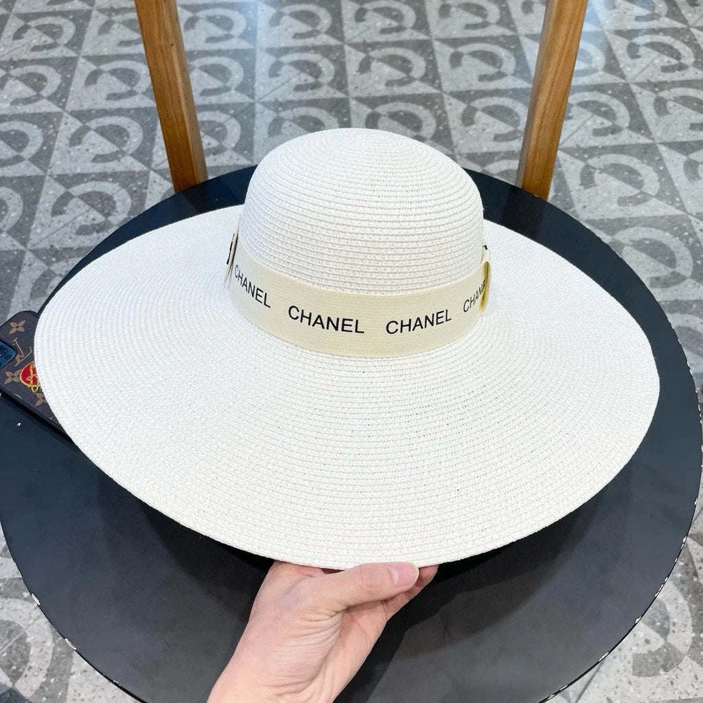 WIDE BRIM STRAW HAT WHITE 672707