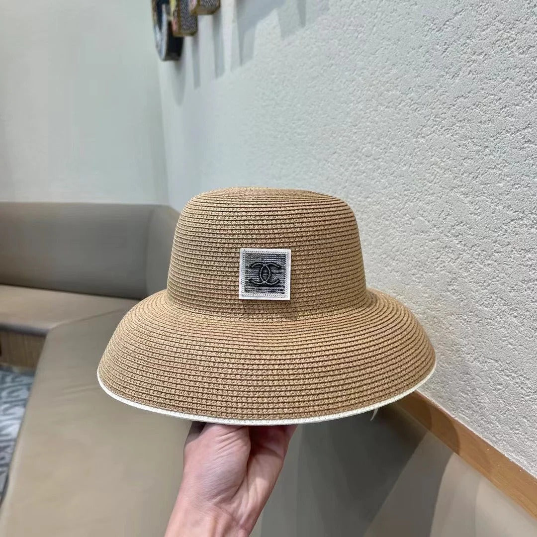 STRAW CLOCHE HAT BROWN 672754