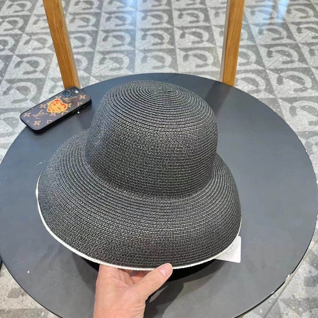 STRAW CLOCHE HAT BLACK 672756
