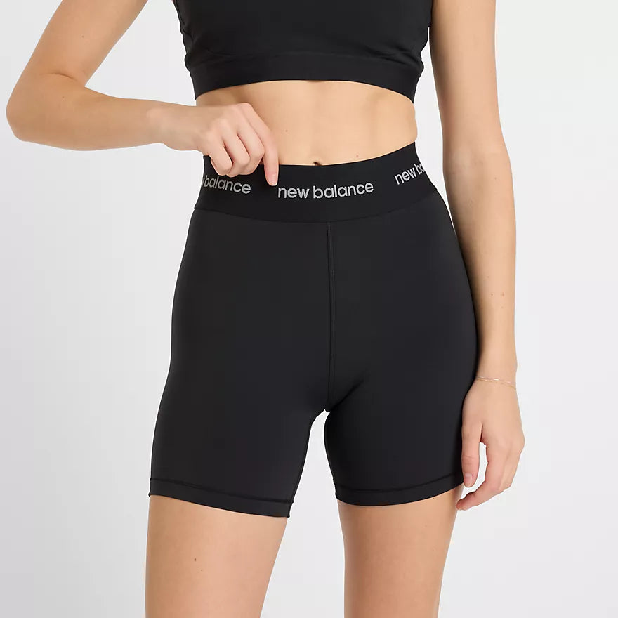 New Balance Sleek High Rise Sport Short 5" - Black - WOMEN (WS51182)