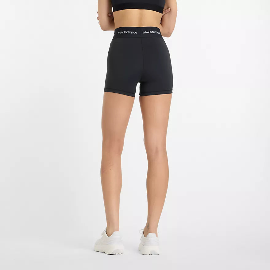 New Balance Sleek High Rise Sport Short 3" - Black - WOMEN (WS51182)