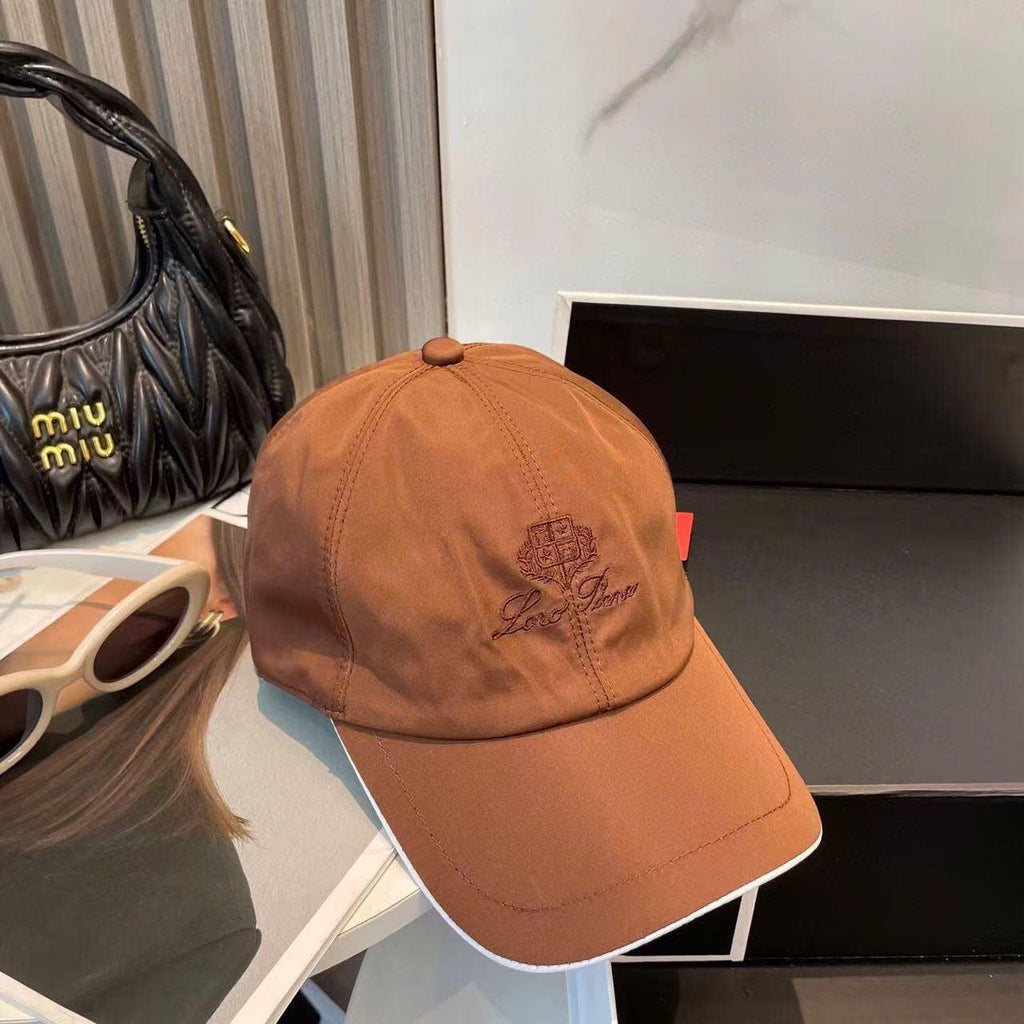 LP Baseball Cap in Brown Cotton